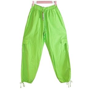 New SKIMS Baggy Oversized Cargo Utility Wide Leg Pants Women’s XXS Neon Green